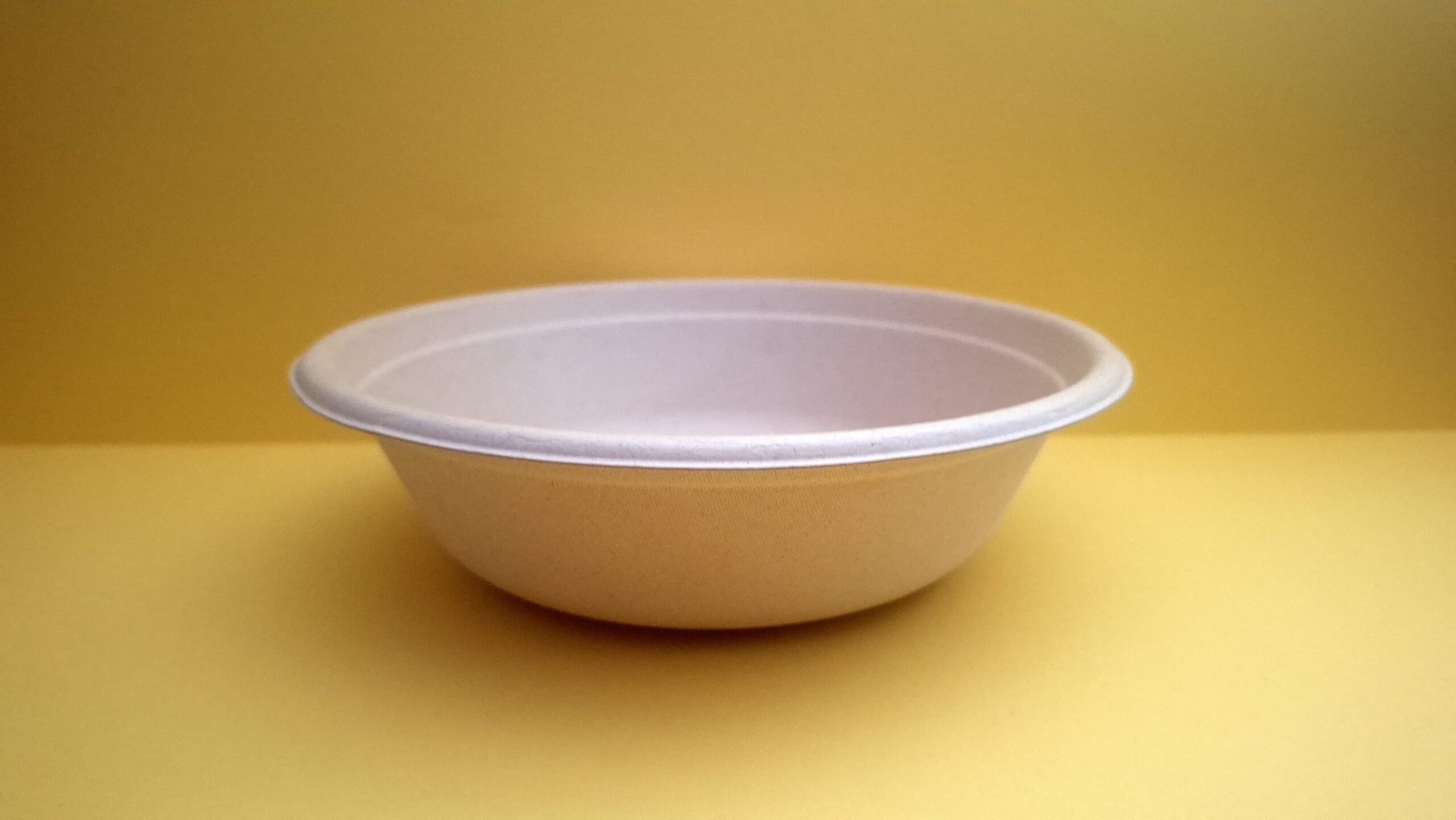 Plato hondo de fibra de caña de azúcar de 500 ml