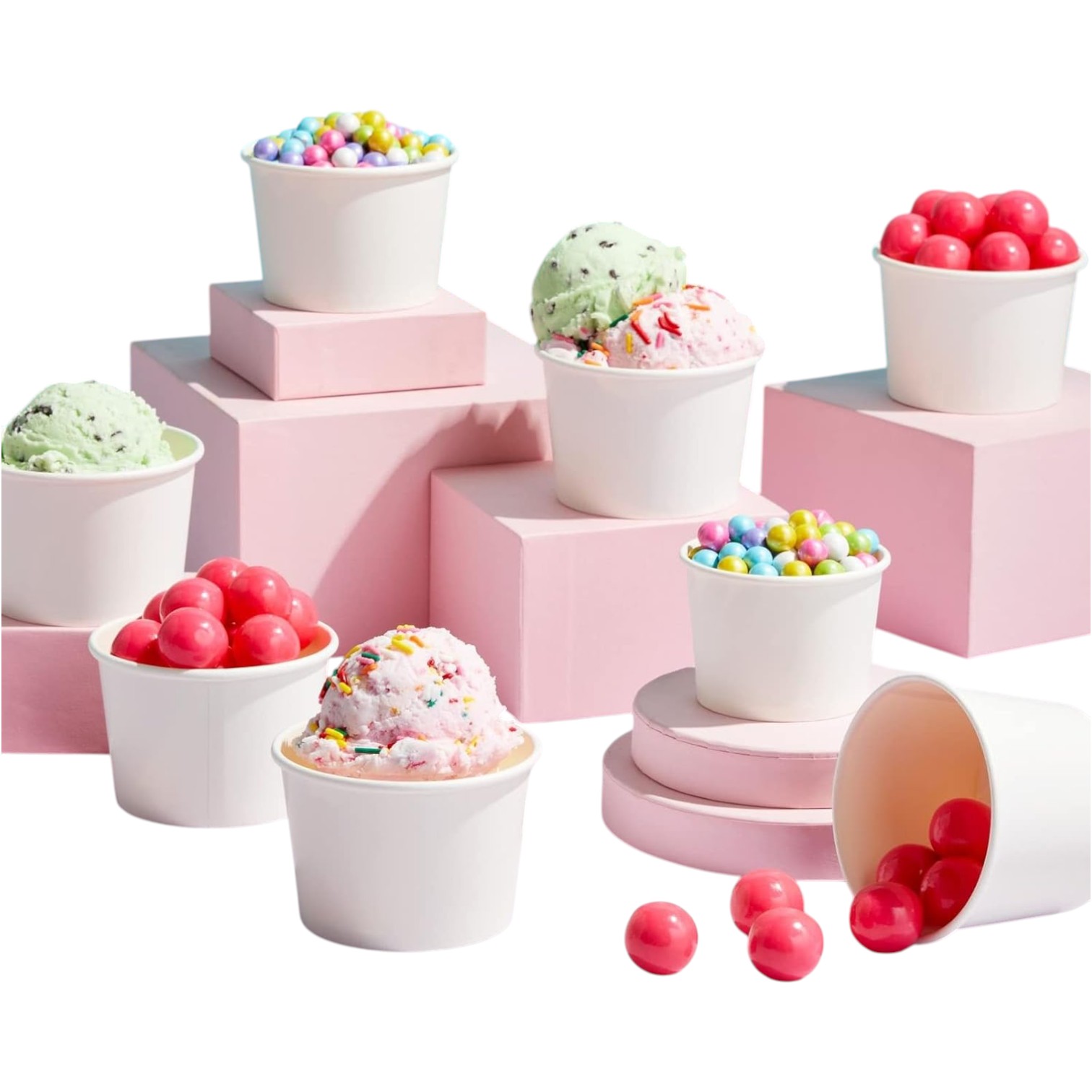 Vaso blanco para helado de 6 0z