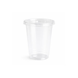 VASO PET CON TAPA PLANA DE 12OZ