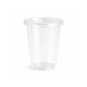 VASO PET CON TAPA PLANA DE 16OZ